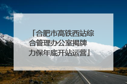 合肥市高铁西站综合管理办公室揭牌 力保年底开站运营