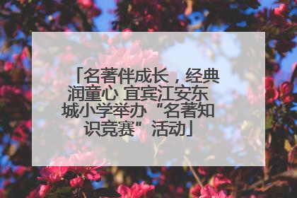 名著伴成长，经典润童心 宜宾江安东城小学举办“名著知识竞赛”活动