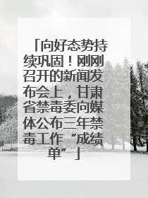 向好态势持续巩固！刚刚召开的新闻发布会上，甘肃省禁毒委向媒体公布三年禁毒工作“成绩单”