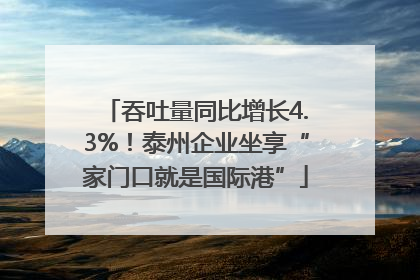 吞吐量同比增长4.3%！泰州企业坐享“家门口就是国际港”