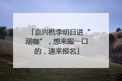 嘉兴槜李明日进“潮咖”，想来嘬一口的，速来报名