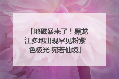 地磁暴来了！黑龙江多地出现罕见粉紫色极光 宛若仙境