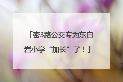密3路公交专为东白岩小学“加长”了！