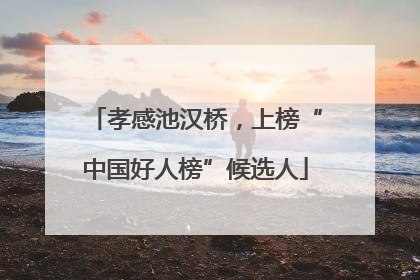 孝感池汉桥，上榜“中国好人榜”候选人