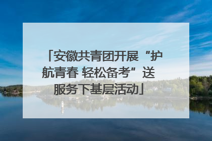 安徽共青团开展“护航青春 轻松备考”送服务下基层活动