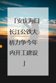 安庆海口长江公铁大桥力争今年内开工建设