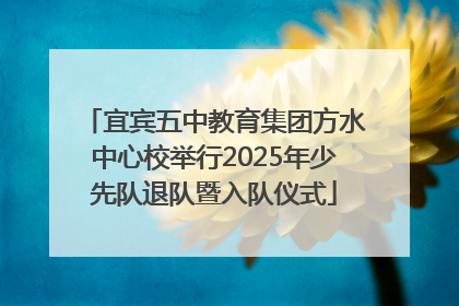 宜宾五中教育集团方水中心校举行2025年少先队退队暨入队仪式