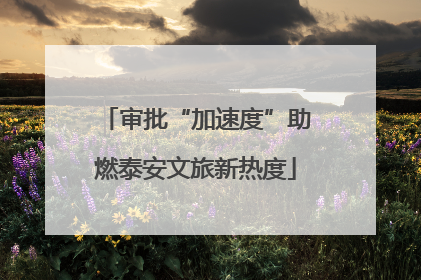 审批“加速度”助燃泰安文旅新热度