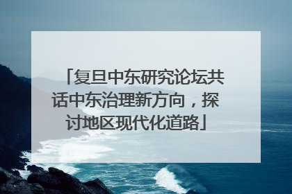 复旦中东研究论坛共话中东治理新方向，探讨地区现代化道路