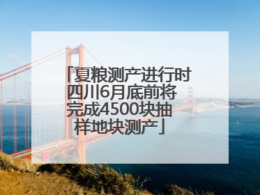 夏粮测产进行时 四川6月底前将完成4500块抽样地块测产
