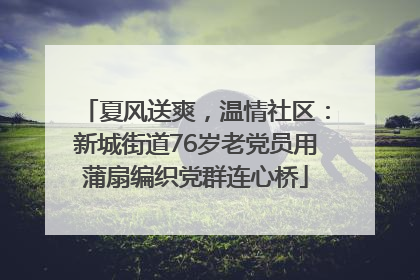 夏风送爽，温情社区：新城街道76岁老党员用蒲扇编织党群连心桥