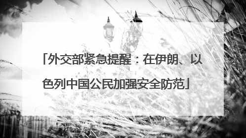 外交部紧急提醒：在伊朗、以色列中国公民加强安全防范