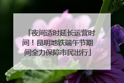 夜间适时延长运营时间！昆明地铁端午节期间全力保障市民出行