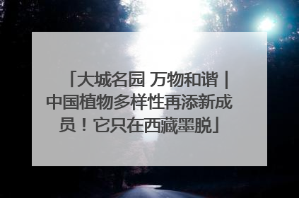 大城名园 万物和谐｜中国植物多样性再添新成员！它只在西藏墨脱