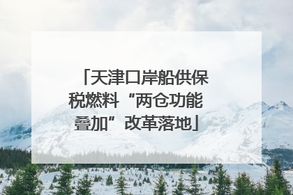 天津口岸船供保税燃料“两仓功能叠加”改革落地