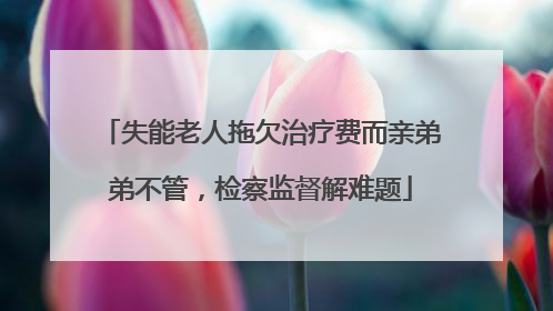 失能老人拖欠治疗费而亲弟弟不管，检察监督解难题