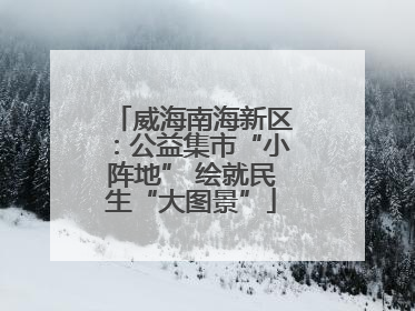 威海南海新区：公益集市“小阵地” 绘就民生“大图景”
