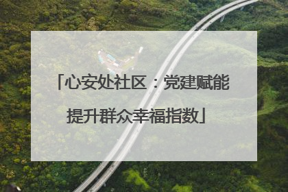 心安处社区：党建赋能 提升群众幸福指数