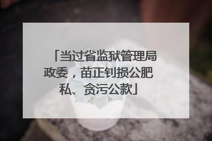 当过省监狱管理局政委，苗正钊损公肥私、贪污公款