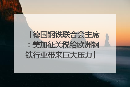 德国钢铁联合会主席：美加征关税给欧洲钢铁行业带来巨大压力