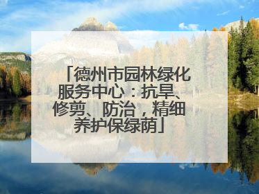 德州市园林绿化服务中心：抗旱、修剪、防治，精细养护保绿荫