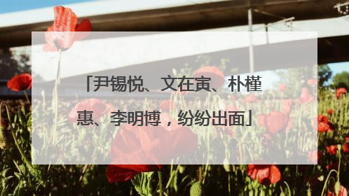 尹锡悦、文在寅、朴槿惠、李明博，纷纷出面