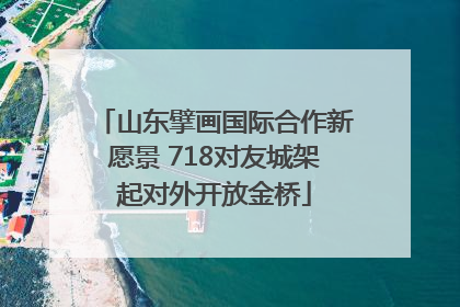 山东擘画国际合作新愿景 718对友城架起对外开放金桥