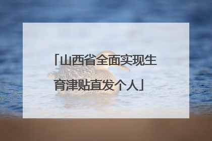 山西省全面实现生育津贴直发个人