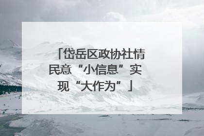 岱岳区政协社情民意“小信息”实现“大作为”