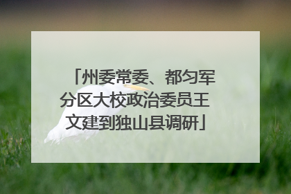 州委常委、都匀军分区大校政治委员王文建到独山县调研