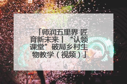 师润五里界 匠育新未来丨“认领课堂”破局乡村生物教学（视频）