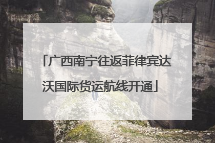 广西南宁往返菲律宾达沃国际货运航线开通