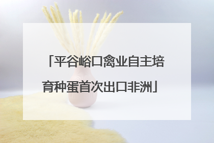 平谷峪口禽业自主培育种蛋首次出口非洲