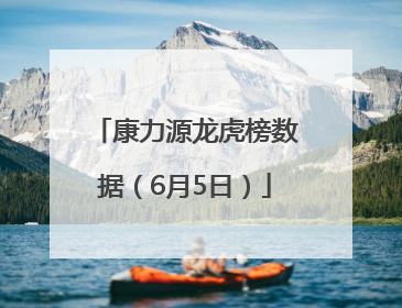 康力源龙虎榜数据（6月5日）