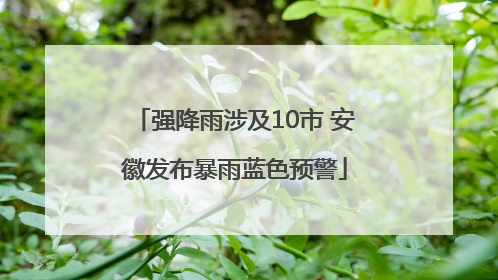 强降雨涉及10市 安徽发布暴雨蓝色预警