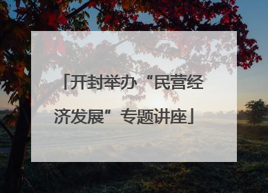 开封举办“民营经济发展”专题讲座