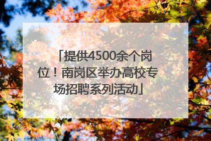 提供4500余个岗位！南岗区举办高校专场招聘系列活动