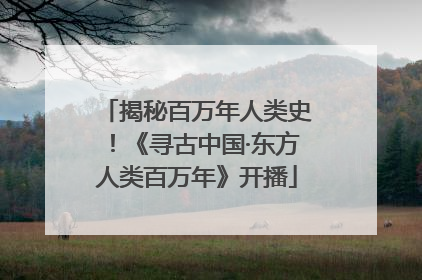 揭秘百万年人类史！《寻古中国·东方人类百万年》开播