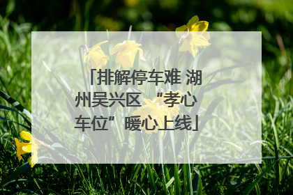 排解停车难 湖州吴兴区 “孝心车位”暖心上线
