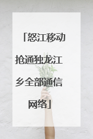 怒江移动抢通独龙江乡全部通信网络