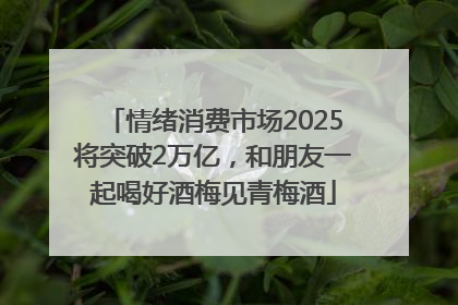 情绪消费市场2025将突破2万亿，和朋友一起喝好酒梅见青梅酒