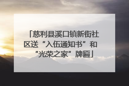 慈利县溪口镇新街社区送“入伍通知书”和“光荣之家”牌匾