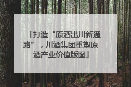 打造“原酒出川新通路”，川酒集团重塑原酒产业价值版图