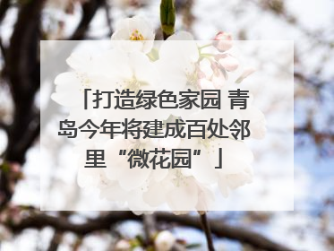 打造绿色家园 青岛今年将建成百处邻里“微花园”