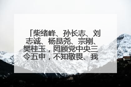 柴绪峰、孙长志、刘志诚、杨昆尧、宗刚、樊桂玉，罔顾党中央三令五申，不知敬畏、我行我素、肆意妄为！