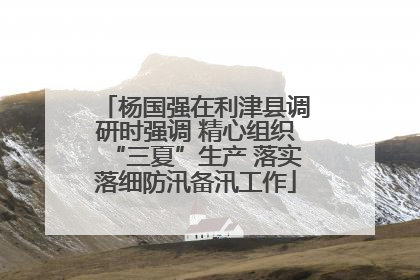 杨国强在利津县调研时强调 精心组织“三夏”生产 落实落细防汛备汛工作