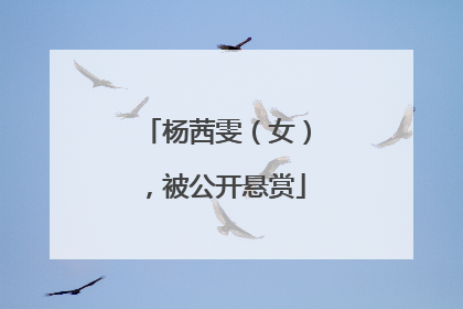 杨茜雯（女），被公开悬赏