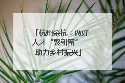 杭州余杭：做好人才“聚引留” 助力乡村振兴