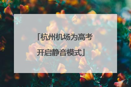 杭州机场为高考开启静音模式