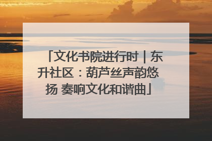文化书院进行时｜东升社区：葫芦丝声韵悠扬 奏响文化和谐曲